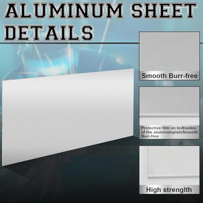 1 Pack 5052 Aluminum Sheet Metal 12" x 18" Aluminum Plate 1