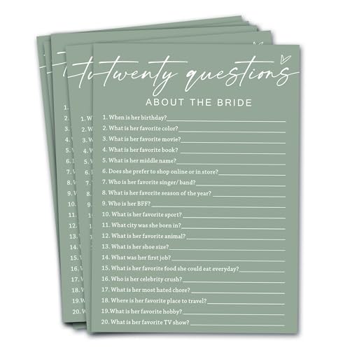 Bridal Shower Games Cards