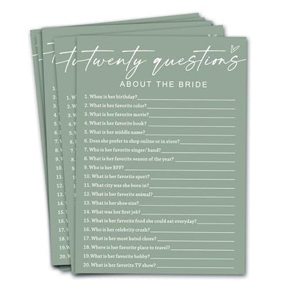 Bridal Shower Games Cards