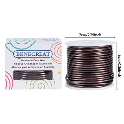 9 Gauge 55FT Brown Jewelry Craft Wire Tarnish Resistant Bendable Aluminum Sculpting Metal Wire for Jewelry Craft Beading Work (55 Foot)