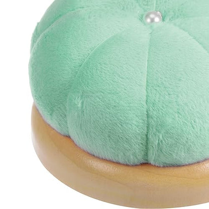 Wooden Base Needle Pincushions Pin Cushions Light Green