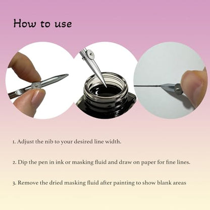 2 Pack Art Ruling Pen for Applying Masking Fluid Line Work (2 Count)