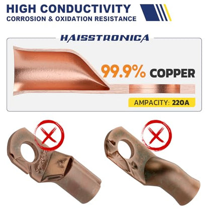 20PCS Battery Cable Lug & Heat Shrink Kit 1 AWG 1 (20 Count)