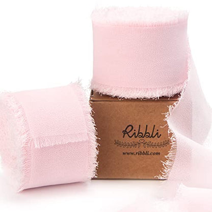 Pale Blush Pink Chiffon Ribbon 1 (60 Foot)