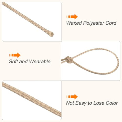 Waxed Cord 0.5mm Waxed Polyester Cord 175 Yard Wax String for Bracelet Making