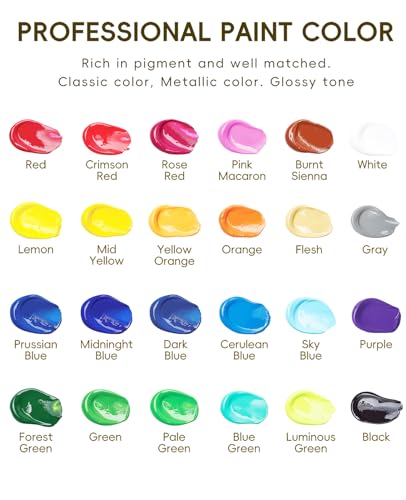 24 Colors Acrylic Paint Set (48 Fl Oz)