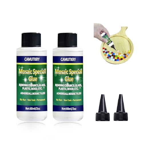 Mosaic Glue 2 Pack 60ml Waterproof Adhesive for DIY Crafts (2 Fl Oz)