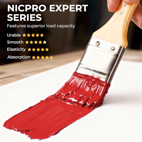 26pcs Professional Paint Brush Set with Palette Knife & Canvas Roll (26 Count)