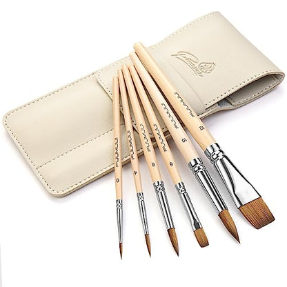Sable Travel Watercolor Brushes (6 Count)