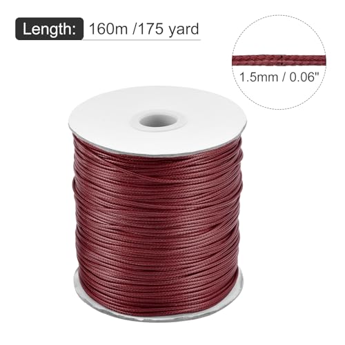 Waxed Cord 1.5mm Waxed Polyester Cord 175 Yard Wax String for Bracelet Making