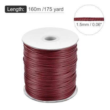 Waxed Cord 1.5mm Waxed Polyester Cord 175 Yard Wax String for Bracelet Making