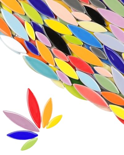 200g Ceramic Petals Bulk Mosaic Tiles for Craft (65 Count)