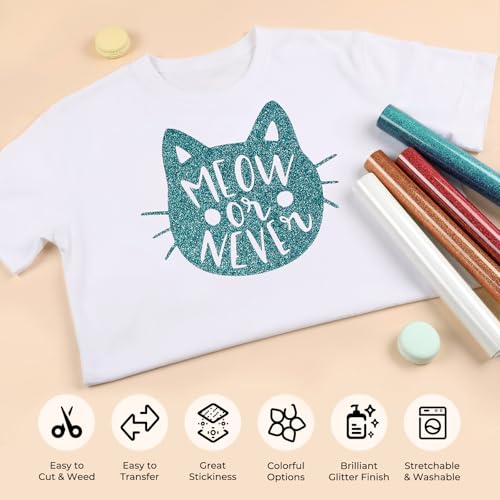 Teal Glitter HTV Vinyl