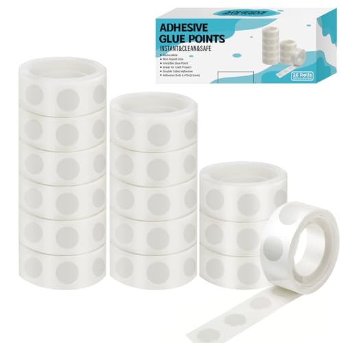 1600pcs Glue Point Clear Balloon Glue Removable Adhesive Dots Double Sided Dots of Glue Tape for Balloons Craft Glue Points Dots Sticky Dots or Wedding Decoration (1600 Count)