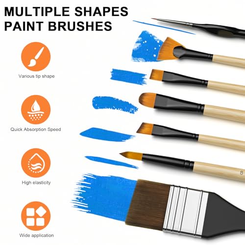 36pcs Paint Brush Set for Acrylic Painting (36 Count)