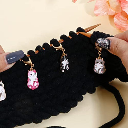 6Pcs Cat Stitch Marker Charms for Crocheting and Knitting