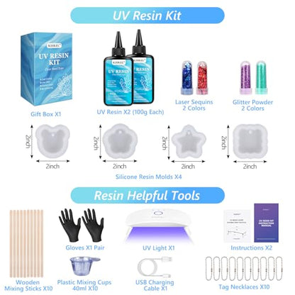 UV Resin Kit with Light and Molds