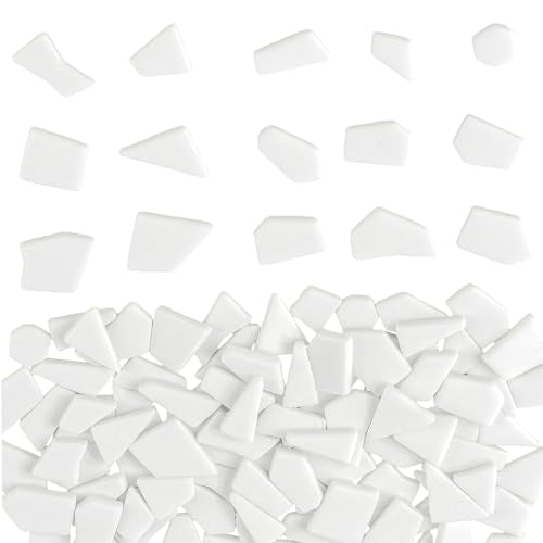 White Mosaic Tiles for Crafts Bulk (7.05 Ounce)
