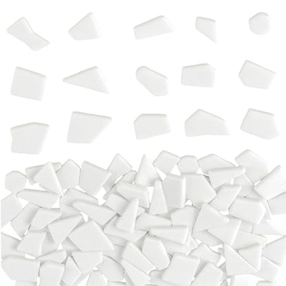 White Mosaic Tiles for Crafts Bulk (7.05 Ounce)