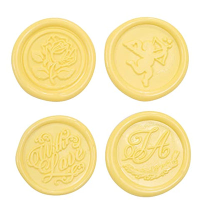 15Pcs Light Yellow Glue Gun Sealing Wax Sticks for Wax Seal Stamp (15 Count)