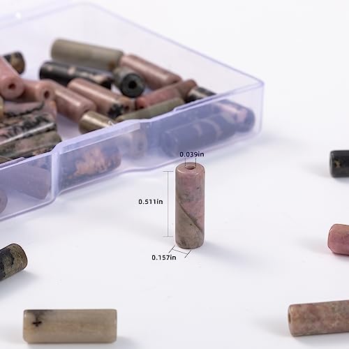 Natural Rhodochrosite Cylinder Tube Beads 4x13mm 38cm (28 Count)