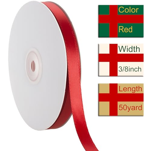 3 8 Inch Red Ribbon 50Yards