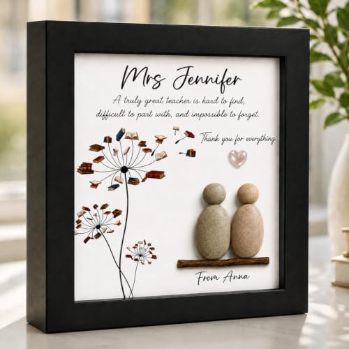 Personalized Appreciation Teacher Pebble Art Wooden Plaque