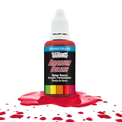 Opaque Bright Red Acrylic Airbrush Paint