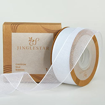1 Inch Wide Sheer Chiffon Ribbon (75 Foot)