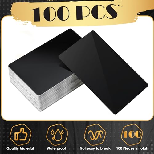 100 Pcs Metal Business Cards Aluminum Laser Engraving Blanks