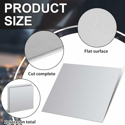 2 Pcs Mild Steel Sheet Cold Rolled 18 Gauge Metal Plate Weldable Metal Sheets for Professional Industrial DIY Use (2 Count)