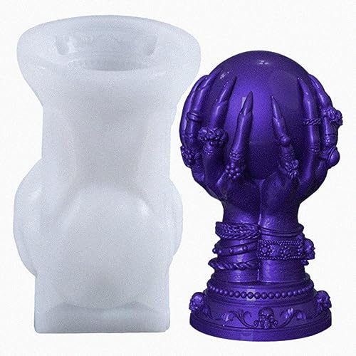 Ball & Claw Skull Rose Candle Molds