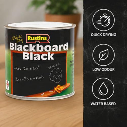 Quick Dry Blackboard Black Paint 500ml (16.91 Fl Oz)