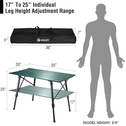Portable Camping Table with Adjustable Legs