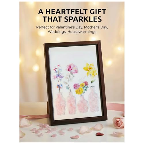 Natural Crystal DIY Art Kit with Frame Gemstone Decor for Wall & Table