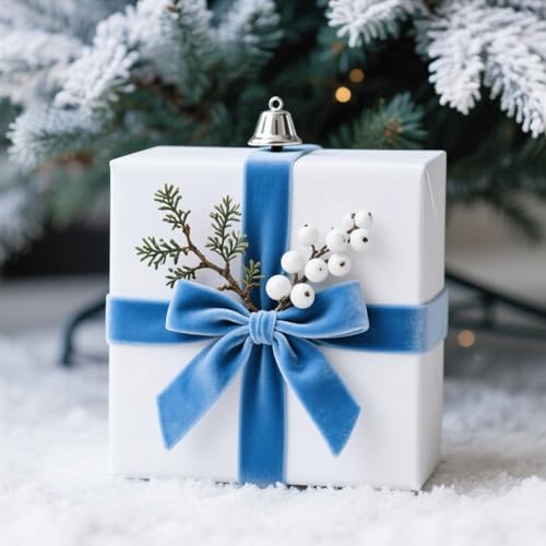 Blue Thin Velvet Ribbon