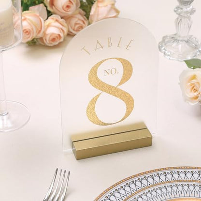 20 Pack 4" Gold Birch Wood Stands for Wedding Acrylic Sign (20 Count)
