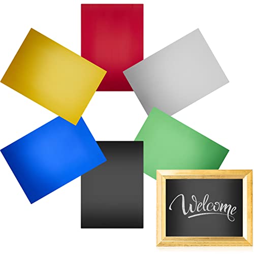 6 Pack 5 x 7 Inch Metal Engraving Sheets Multicolor Laser Engraving Blanks 0.8 mm Anodized Aluminum Sheets for Precision Etching Tool Tip Engraver DIY Interior Signs Badges Crafting (6 Count)
