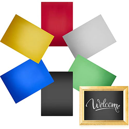 6 Pack 5 x 7 Inch Metal Engraving Sheets Multicolor Laser Engraving Blanks 0.8 mm Anodized Aluminum Sheets for Precision Etching Tool Tip Engraver DIY Interior Signs Badges Crafting (6 Count)