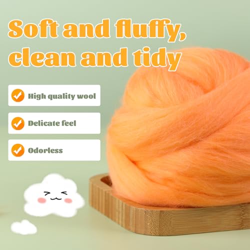 3.53oz Needle Felting Wool Roving Wool for Felting Wool Felting Supplies