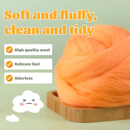 3.53oz Needle Felting Wool Roving Wool for Felting Wool Felting Supplies