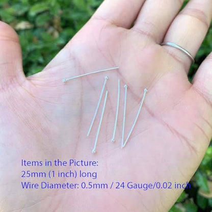 50pcs Adabele Real Sterling Silver Ball Head Pins 30mm (50 Count)
