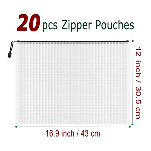 20pcs Mesh Zipper Pouch Bags (20 Count)