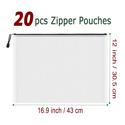 20pcs Mesh Zipper Pouch Bags (20 Count)
