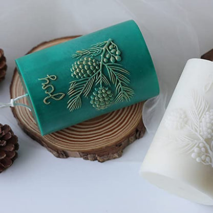 3D Cylinder Pine Cone Candle Mold
