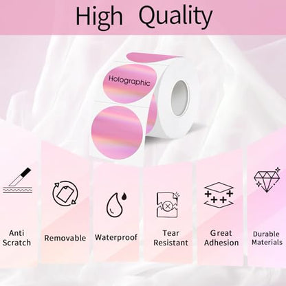 Holographic Thermal Labels Stickers 1.5 inch