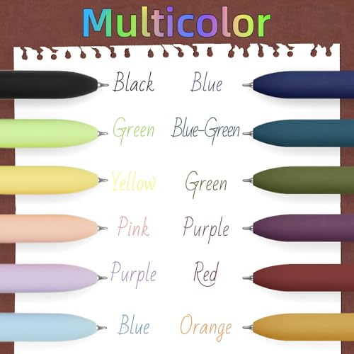 Colored Pens 12 Pcs Colorful Pens Fine Point Smooth Writing Pen (12 Count)