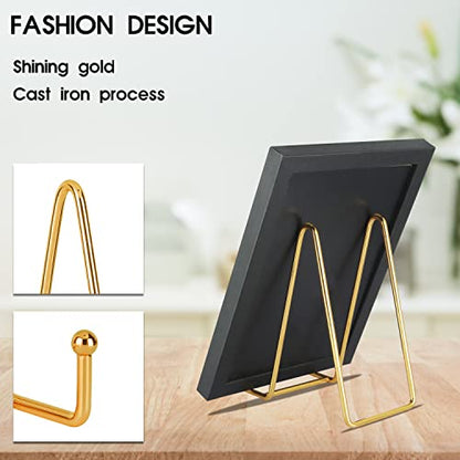 5 Pack 6 Inch Gold Metal Display Stands Plate Stand Display Stands for Picture (5 Count)