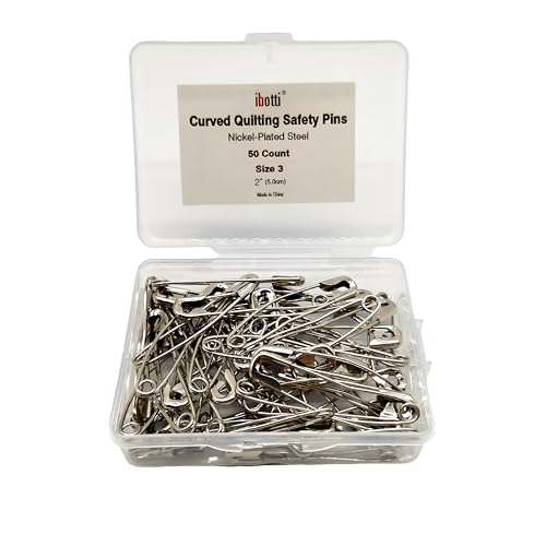 Curved Safety Pins for Quilting (50 Count)