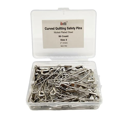 Curved Safety Pins for Quilting (50 Count)